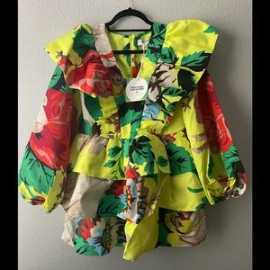 Christopher John Rogers x Target Yellow Puff Sleeve Dress Rare - Size 8